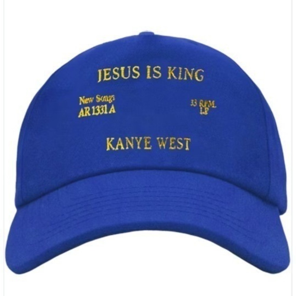 Kanye West | Yeezy | Jesus Is King Album Merch Hat Blue Yellow Embroidered Cap
